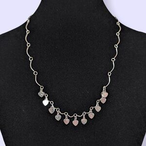 (2/$20) V. Dainty Distressed Dangling Heart Necklace